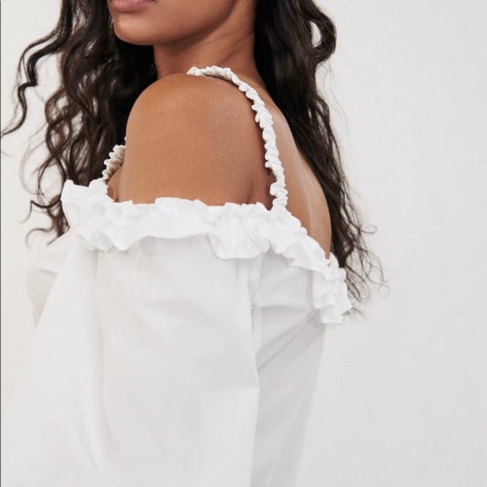 ZARA: POPLIN BLOUSE WITH RUFFLE TRIMS - Picture 5 of 6